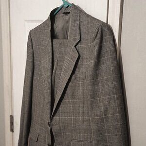 Daniel Hechtor Men Light Gray Glen Plaid 2 Peice Suit    Small (30R-32R)